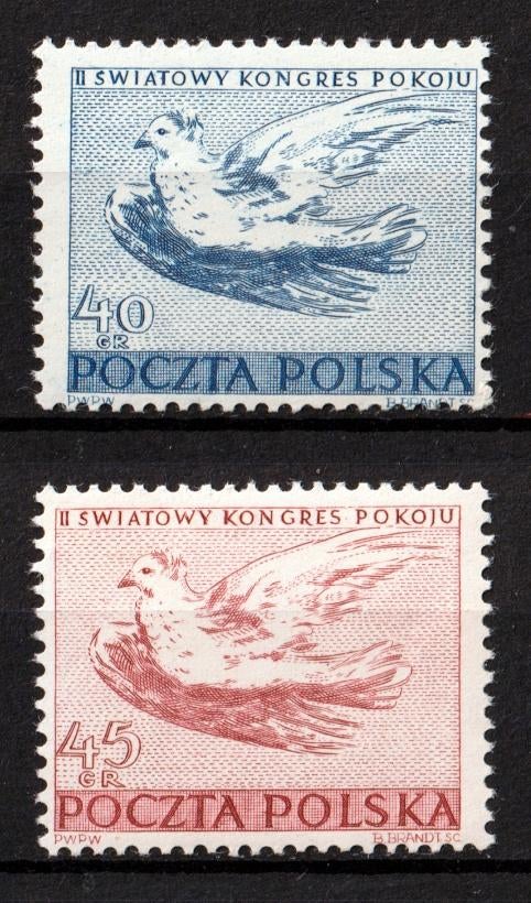 Polen, Vrede, Duif, Mi. 668-669 postfris, Verzenden, Polen, Postfris