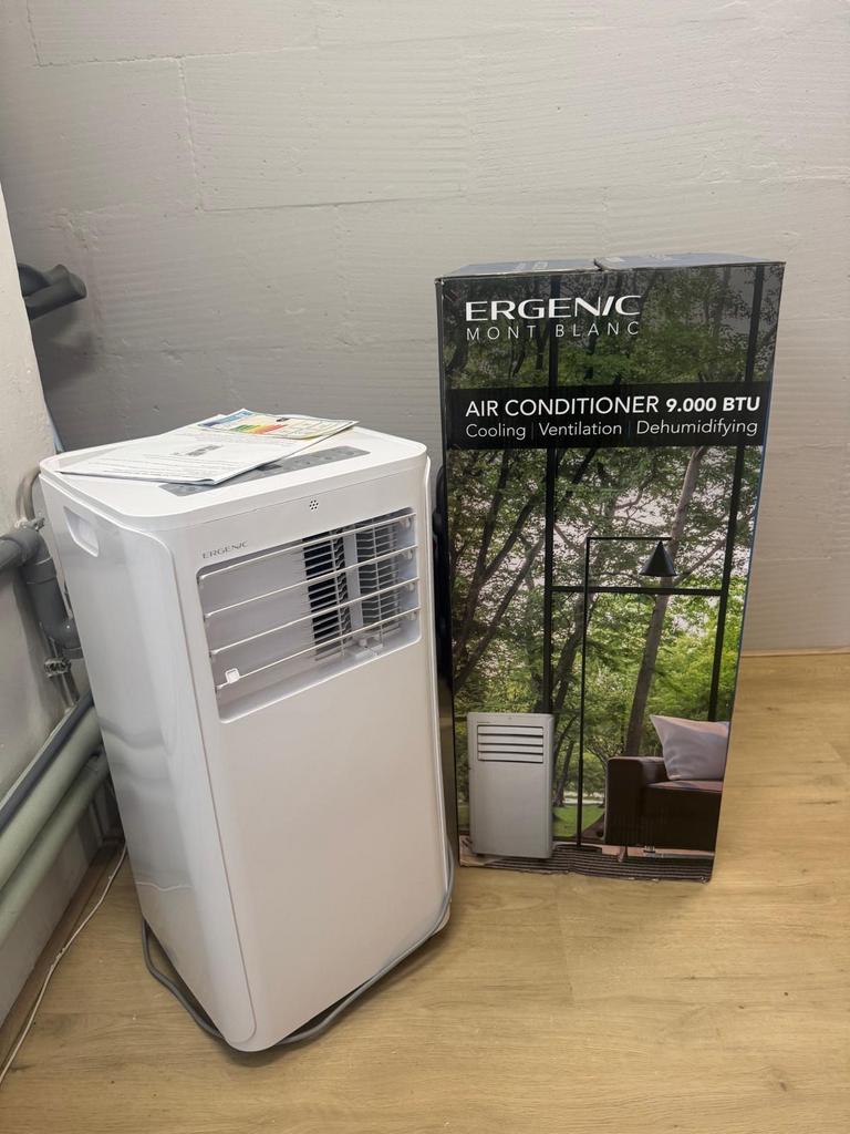 Ergenic Mont Blanc Mobiele Airco 9.000 BTU, Ophalen, Minder dan 60 m³, 3 snelheden of meer, Zo goed als nieuw