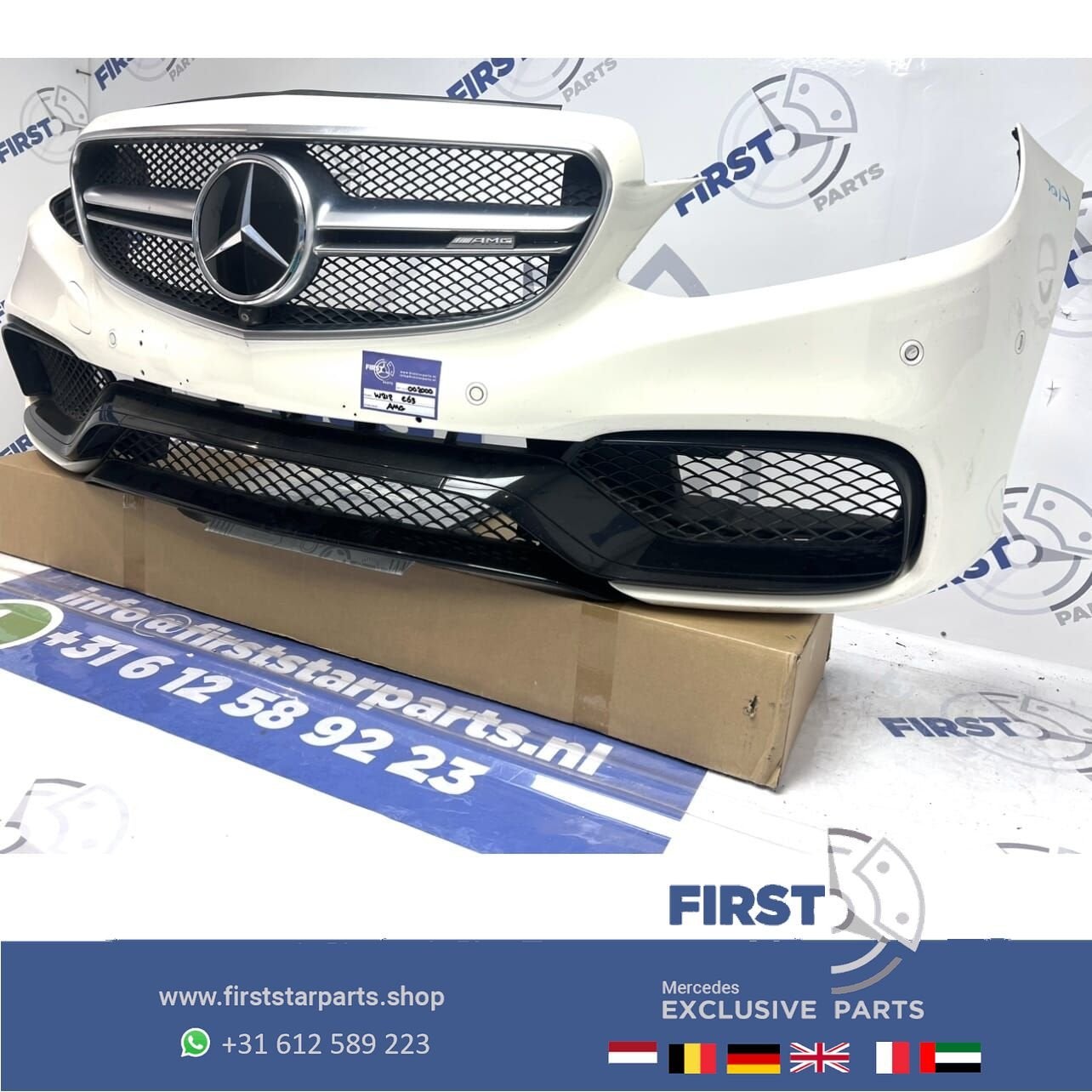 W212 S212 E63 AMG VOORBUMPER COMPLEET WIT origineel Mercedes, Gebruikt, -, Voor, Ophalen of Verzenden
