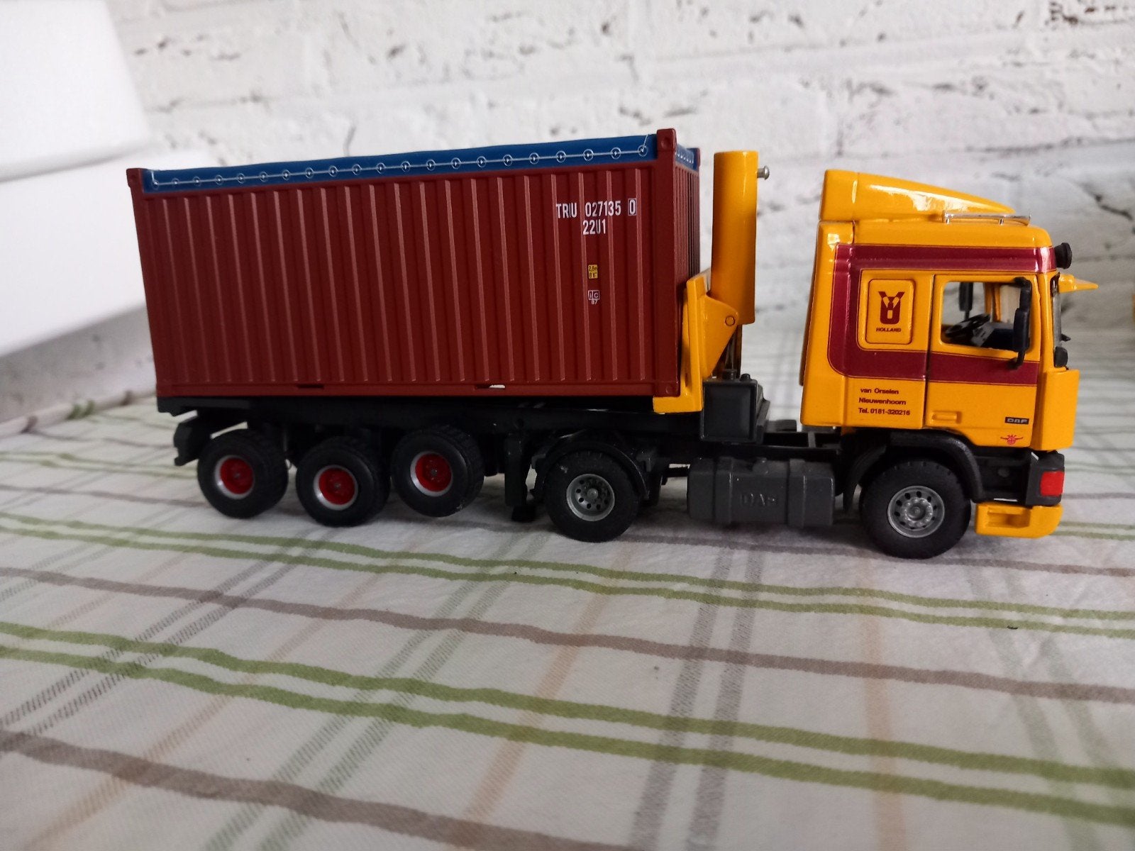 DAF 95 Van Orselen met kipchassis en 20 ft open top containe, Hobby en Vrije tijd, Ophalen of Verzenden, Zo goed als nieuw, Bus of Vrachtwagen