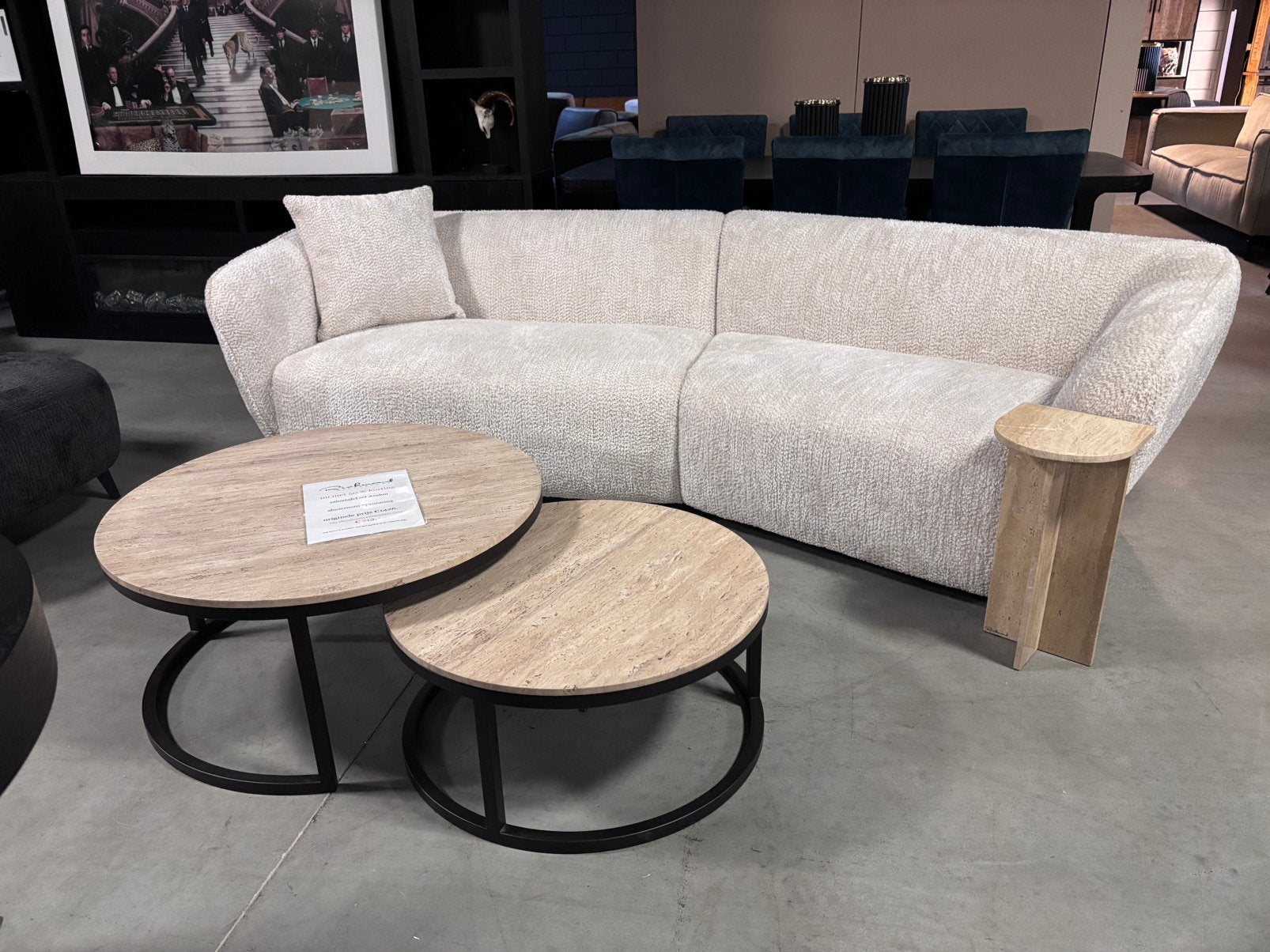 Richmond interiord Bank Armand showroom opruiming, Huis en Inrichting, Banken | Bankstellen, Ophalen, Nieuw, 75 tot 100 cm, Stof