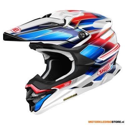 Shoei VFX-WR 06 Sparkle Crosshelm, Blauw-Wit-Rood, Ophalen of Verzenden, Nieuw met kaartje