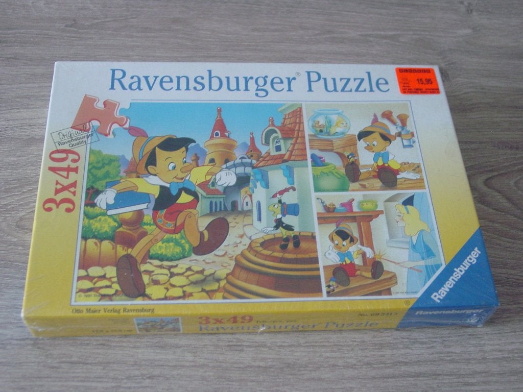 3 in 1 puzzels Pinokkio, Ravensburger (nieuw), Ophalen of Verzenden, 10 tot 50 stukjes, Nieuw, 6 jaar of ouder