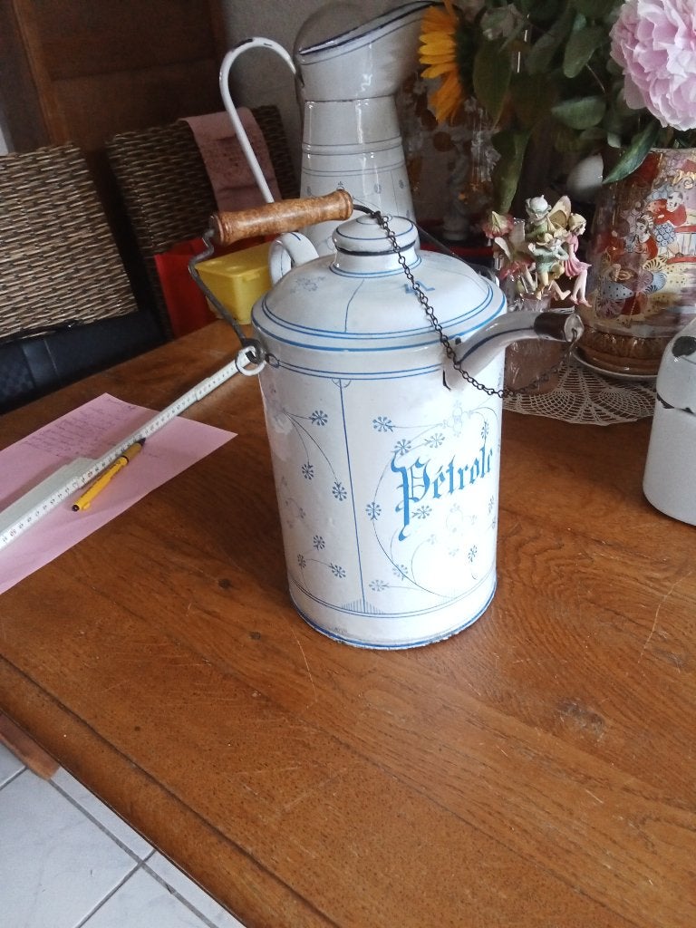 Prachtige in zo goed als gave email oliekan saks motief, Antiek en Kunst, Ophalen of Verzenden