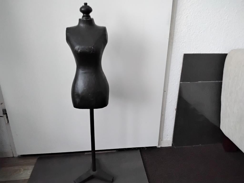 Paspop met houten knop en voet. +/- 85 cm, Ophalen of Verzenden