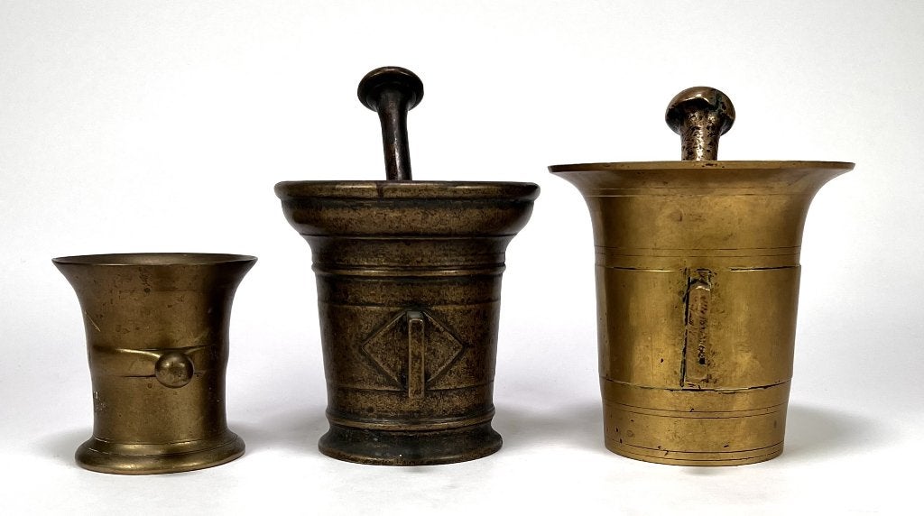 1284. Messing vijzels, 19e eeuw, Antiek en Kunst, Antiek | Koper en Brons, Ophalen