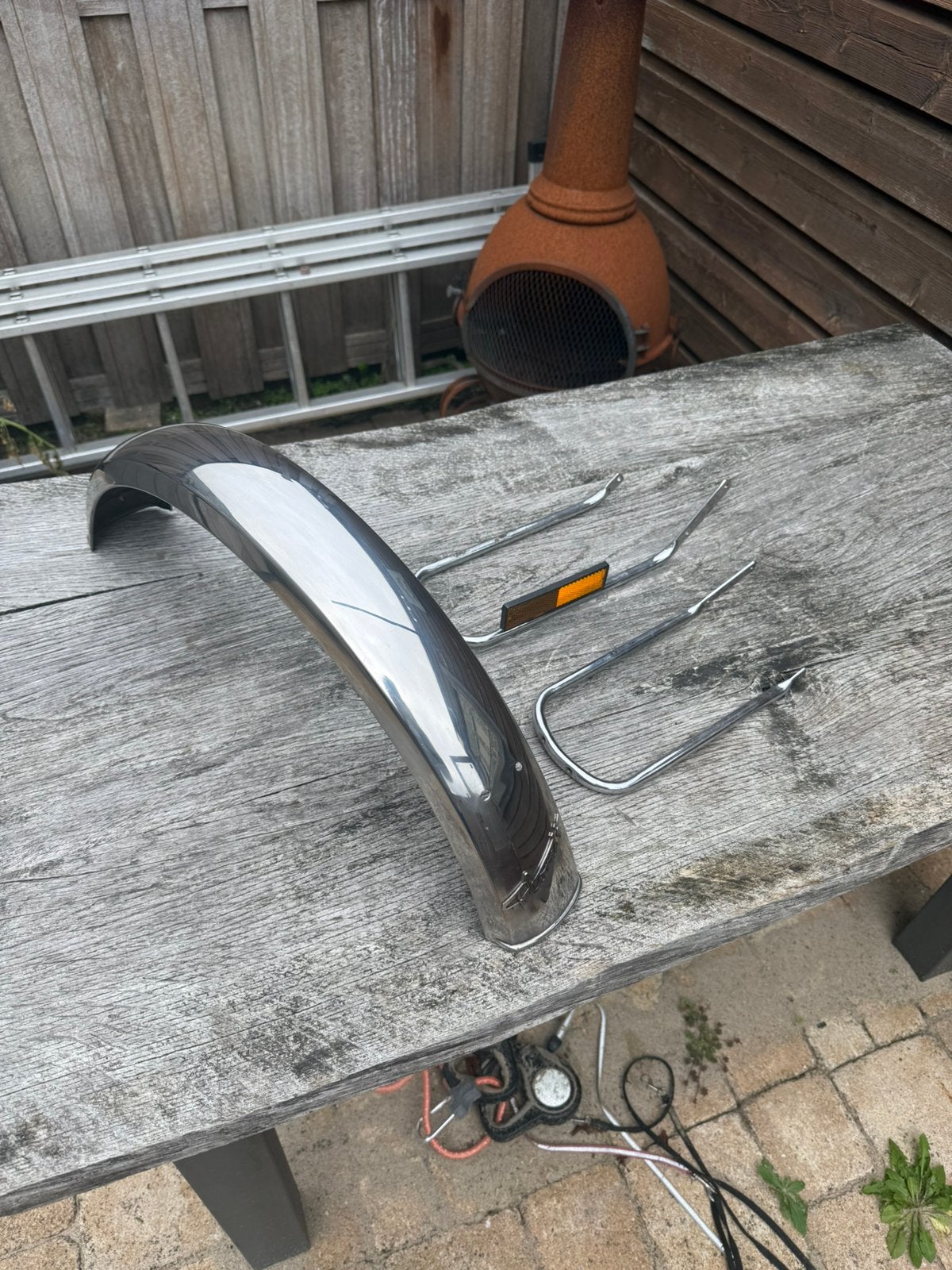 Kreidler van Veen voorspatbord met beugels 1 reflector, Fietsen en Brommers, Ophalen of Verzenden, Gebruikt, Frame