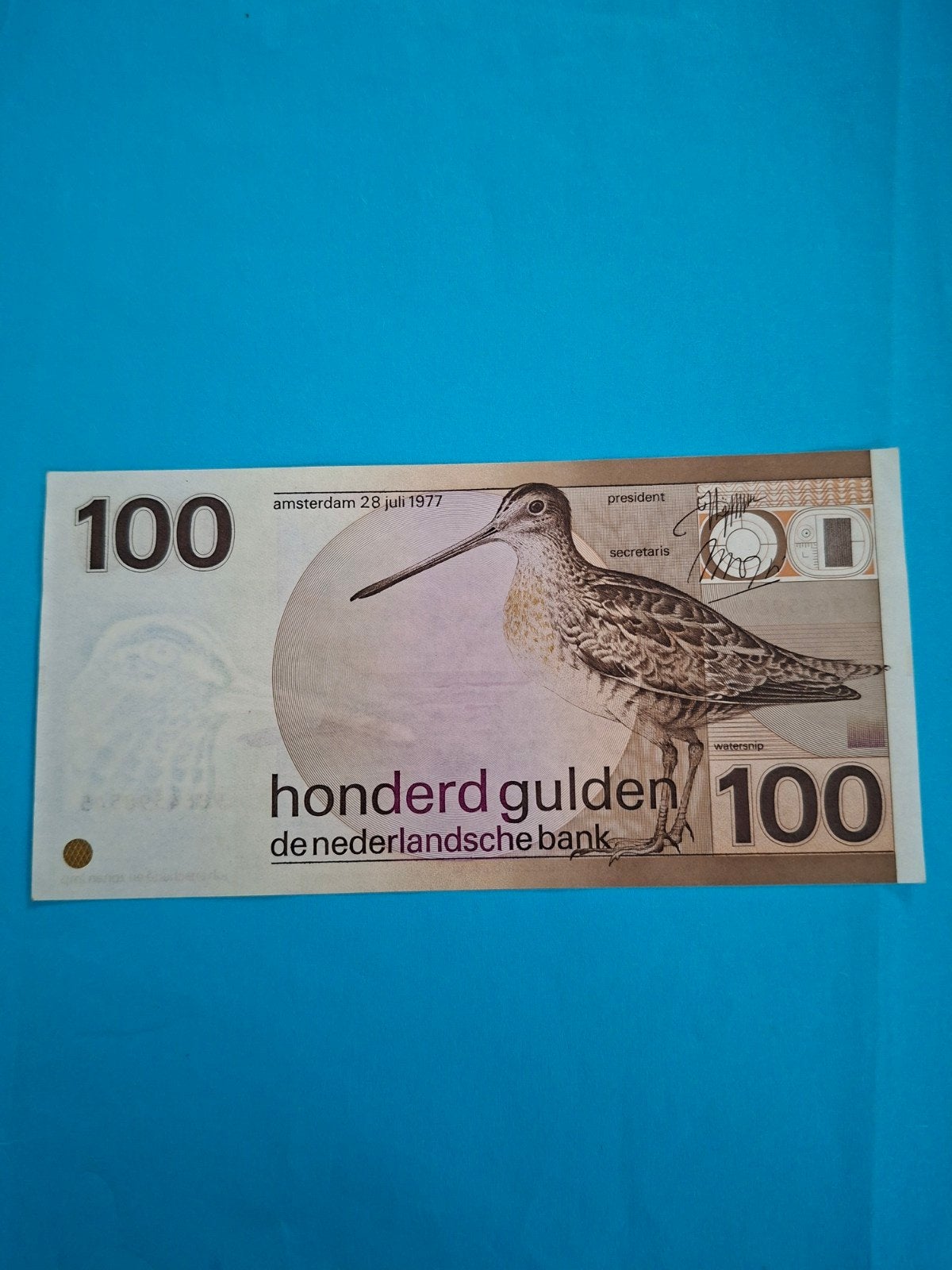 100 Gulden Snip uit 1977 in UNC, Ophalen of Verzenden, 100 gulden, Los biljet