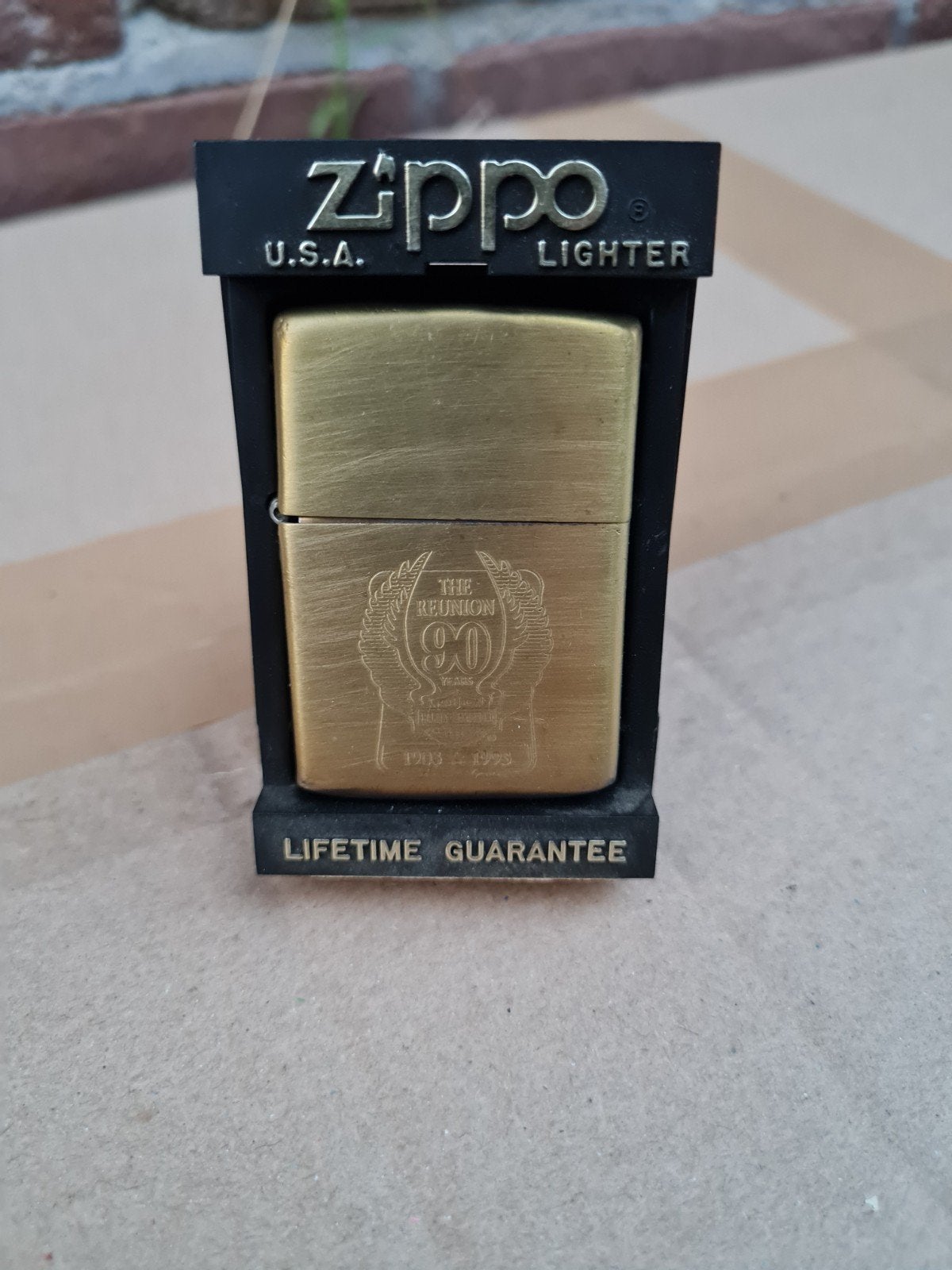 Zippo aansteker 'The Reunion 90' - Model #352 Venetian, Ophalen of Verzenden, Gebruikt, Aansteker