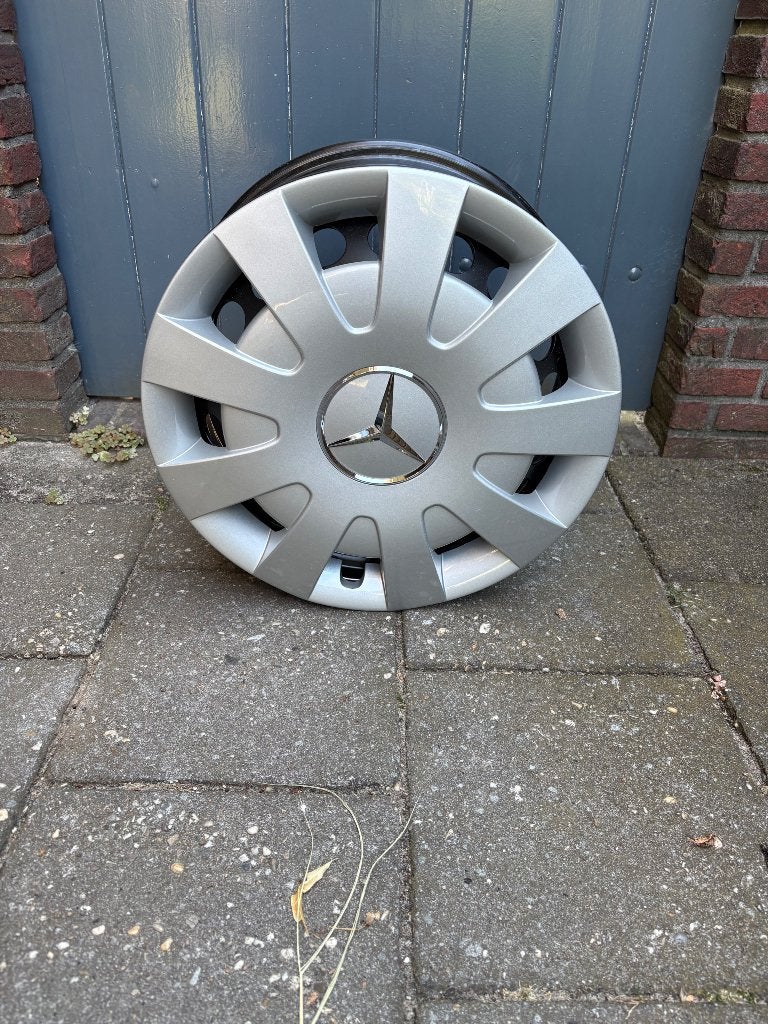 Mercedes-Benz 6 velgen met wieldop, Auto-onderdelen, Banden en Velgen, Ophalen, Bestelwagen, Velg(en), 16 inch