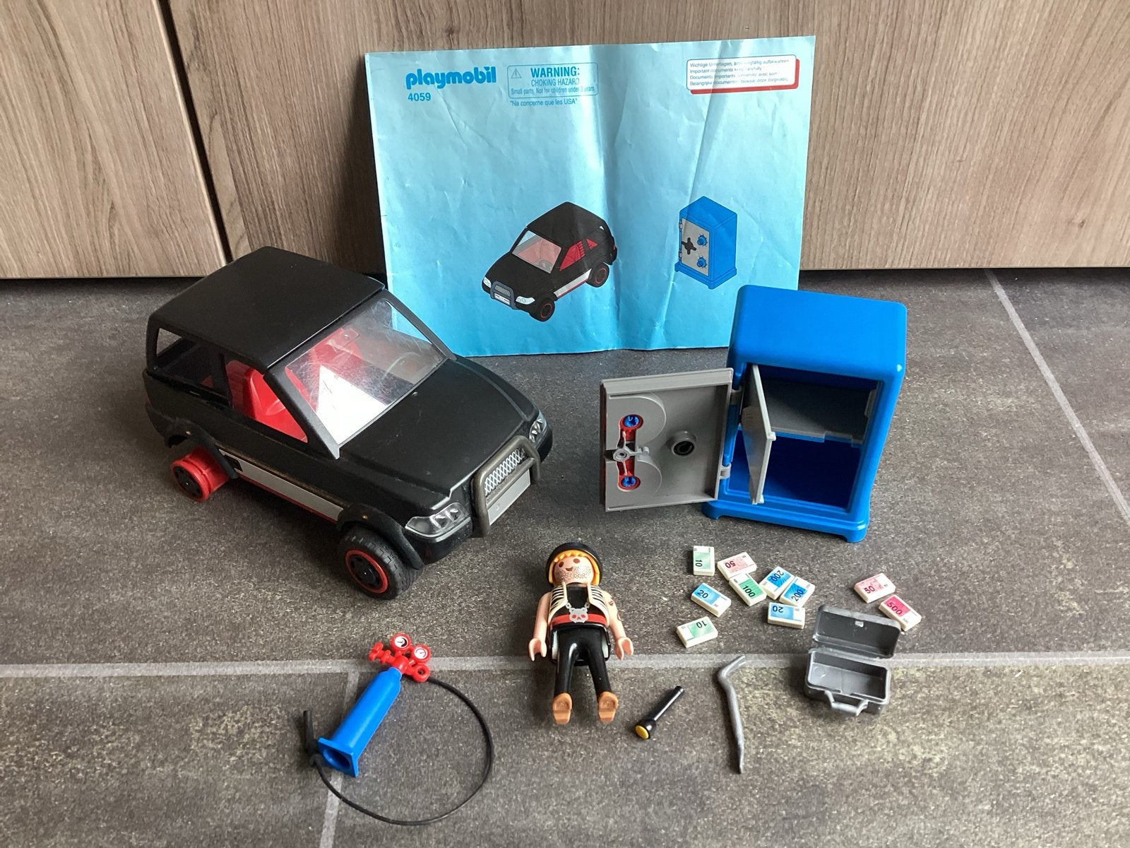 Playmobil 4059: Boef met Kluis en Auto, Gebruikt, Complete set, Voertuig, Ophalen of Verzenden