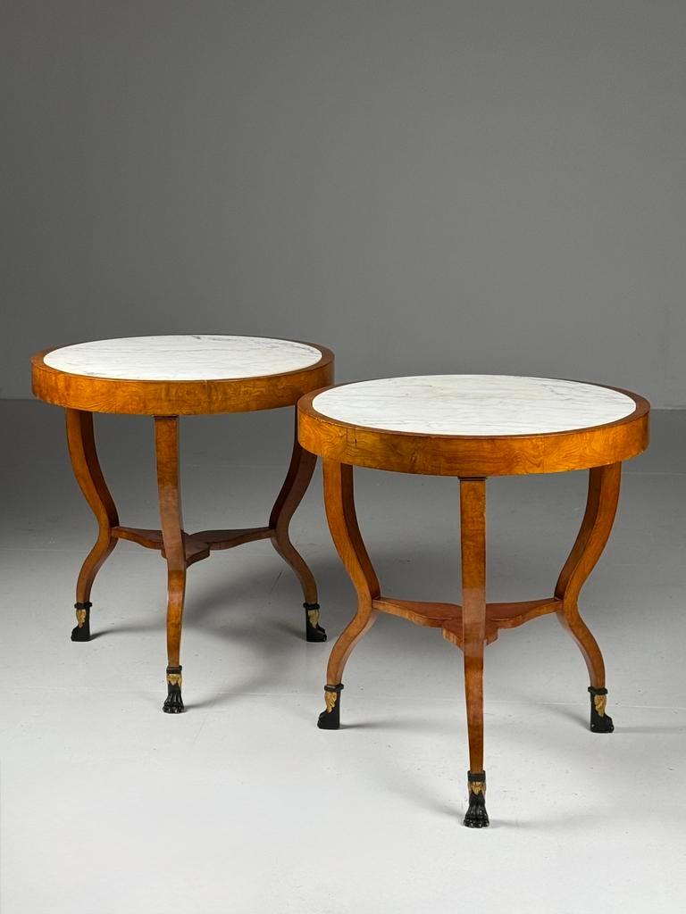 2x Gueridon tafel Empire stijl 20e eeuw