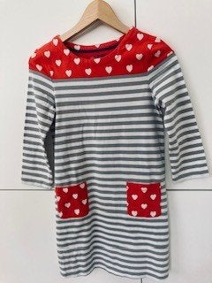 Mini Boden schattige jurk met hartjes  mt. 146/152, Kinderen en Baby's, Meisje, Ophalen of Verzenden, Zo goed als nieuw, Jurk of Rok