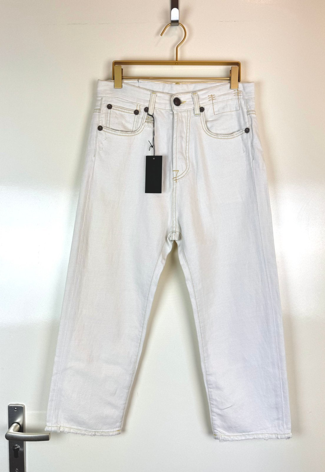 R13 Nieuw New Jeans Boyfriend Mom Relaxed Harem White 24/XS, Wit, Nieuw, Ophalen of Verzenden, Maat 34 (XS) of kleiner