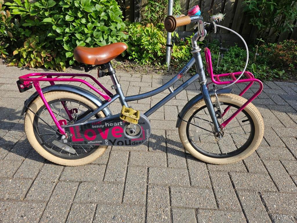 Kinderfiets 16 inch met rekje en bagagedrager, Fietsen en Brommers, Fietsen | Kinderfietsjes, Ophalen, Terugtraprem, Cycle, 16 tot 20 inch