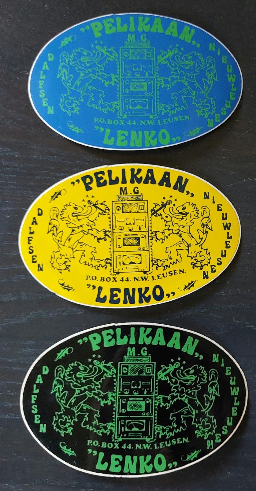 3 stickers Pelikaan Lenko Dalfsen Nieuw Leusen zendamateur, Ophalen of Verzenden