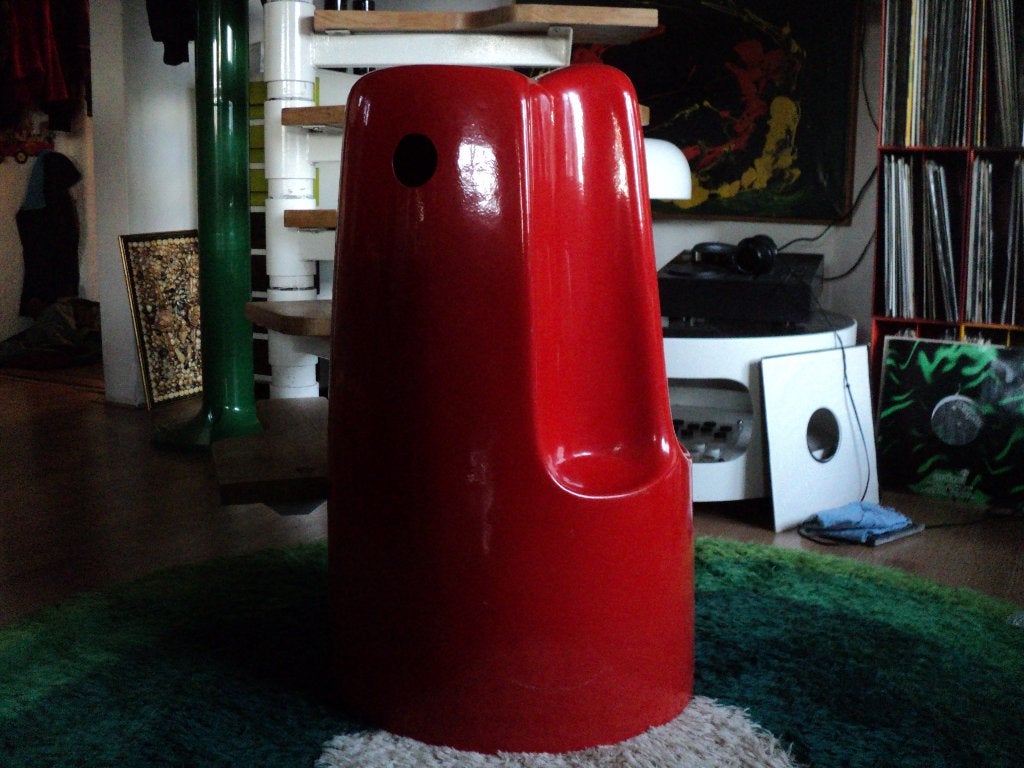 Rood kunststof space age design kruk vintage jaren 70 retro, Kunststof, Gebruikt, ?, ?