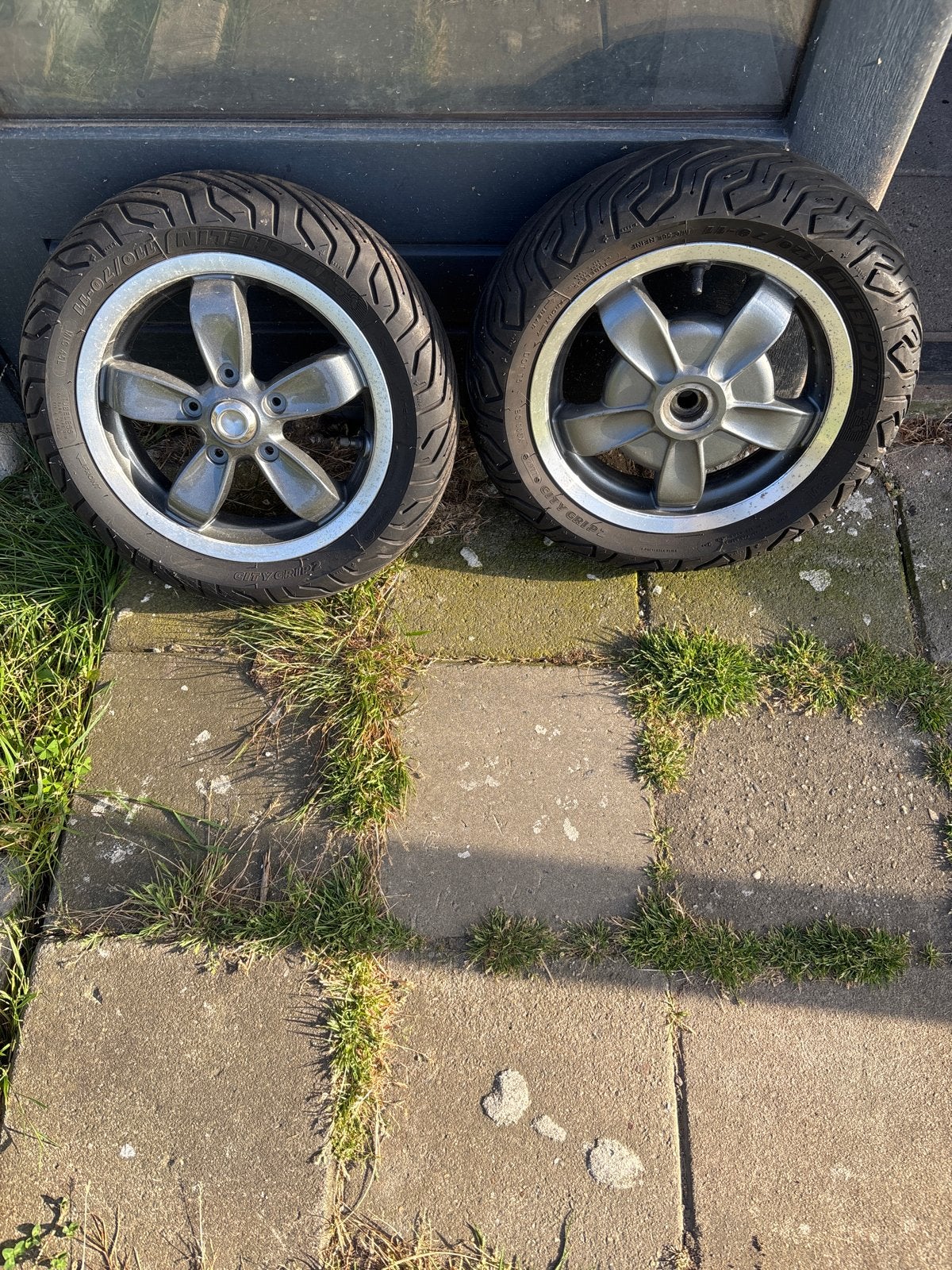 Set van 2 Vespa Primavera velgen met Michelin banden, Ophalen of Verzenden, Gebruikt, Overige typen, Vespa