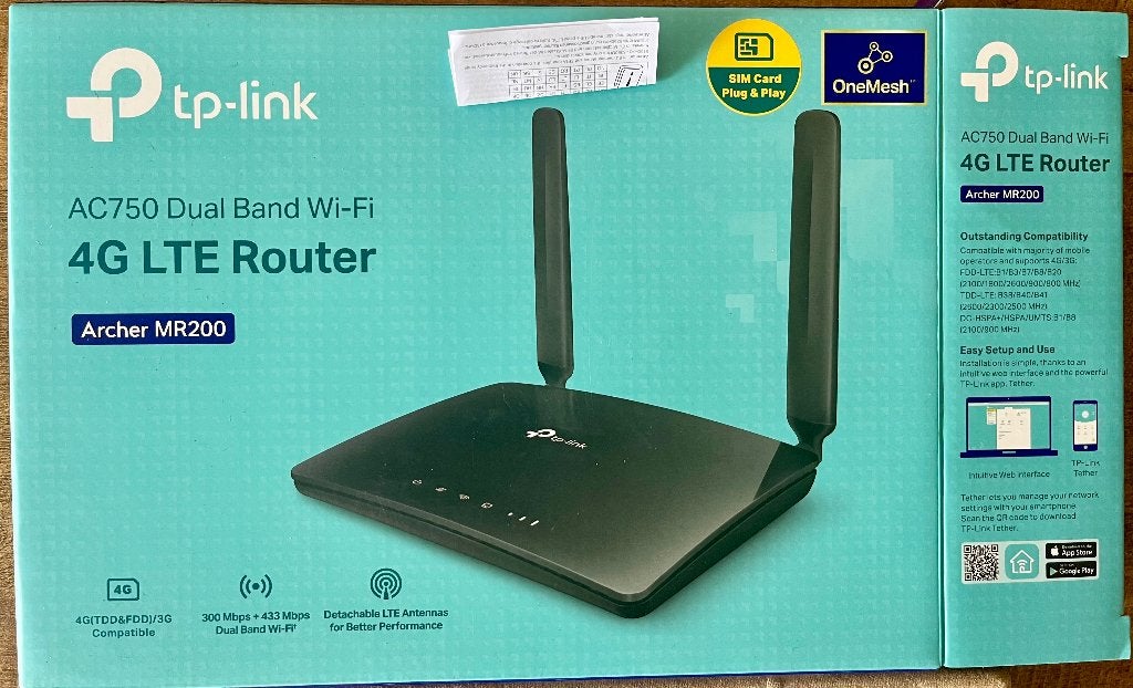 TP-Link Archer MR200 AC750 4G LTE Router – Nieuw in doos, Ophalen of Verzenden, Nieuw