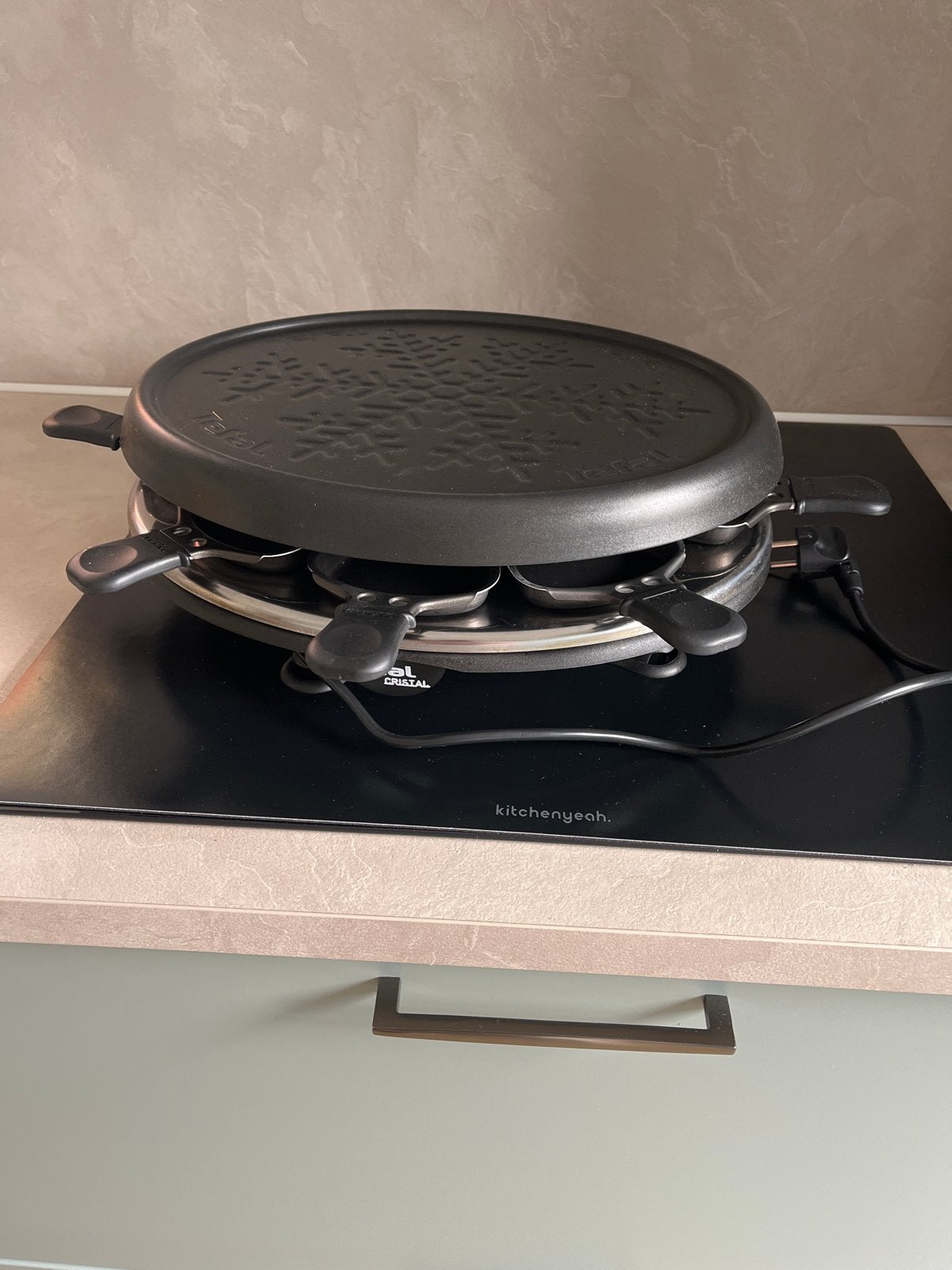 Tefal Cristal Raclette Grill - 8 personen, Witgoed en Apparatuur, Ophalen of Verzenden, Gebruikt, 8 personen of meer