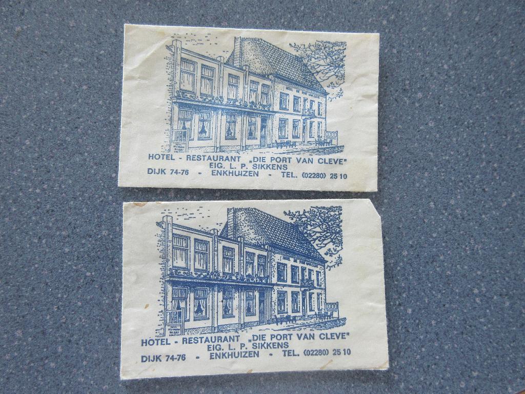 2 x Enkhuizen, hotel-rest. De Port van Cleve, Verzamelen, Verzenden, Nederland