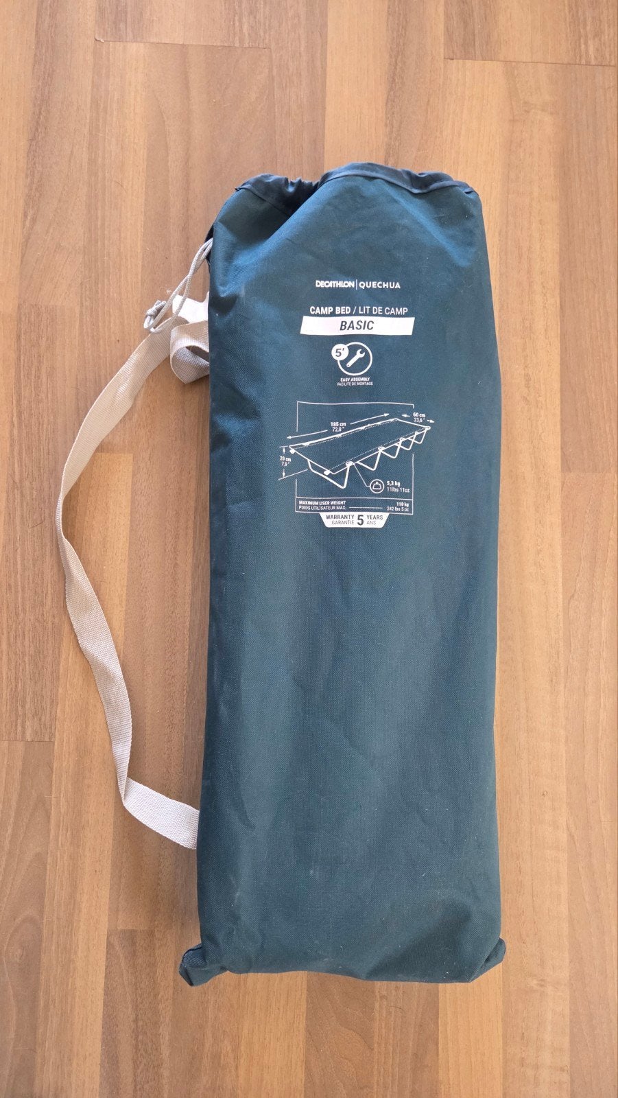 Decathlon Quechua Veldbed – 1 persoon - zo goed als nieuw, Ophalen of Verzenden, Zo goed als nieuw