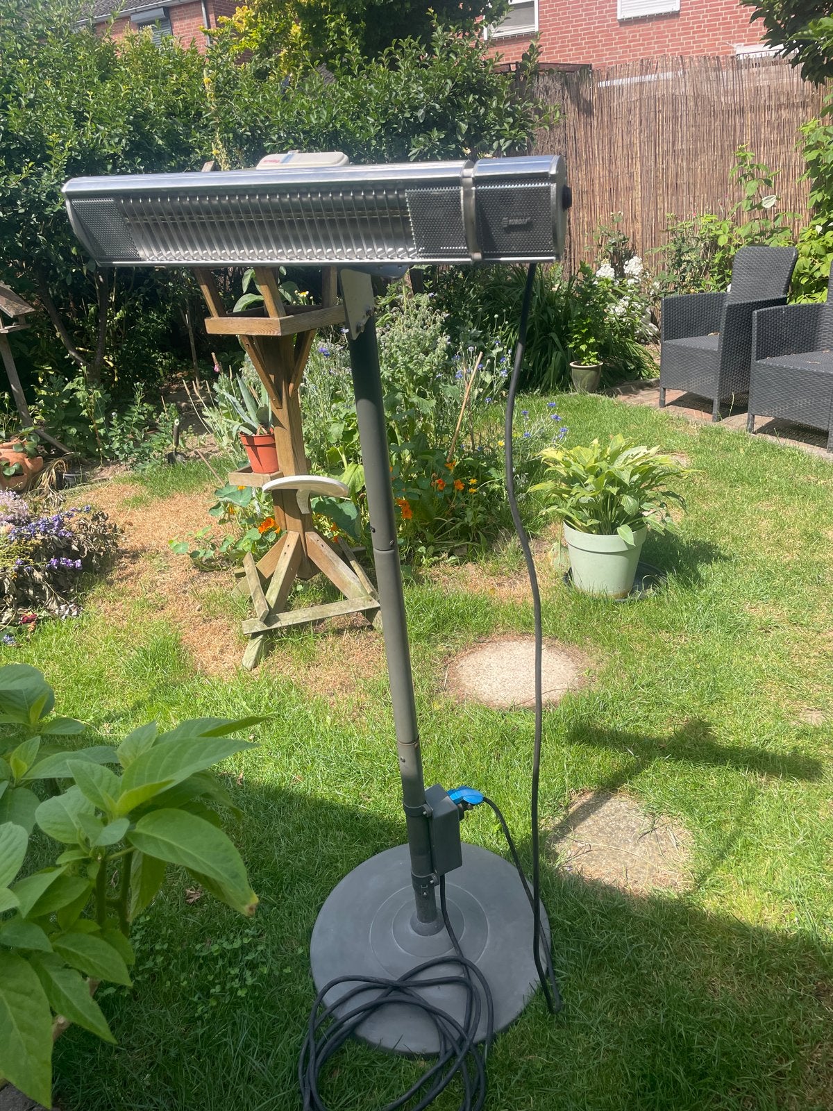 Eurom Terrasverwarmer 1800W met afstandsbediening, Tuin en Terras, Ophalen, Gebruikt, Elektrisch, Vloer