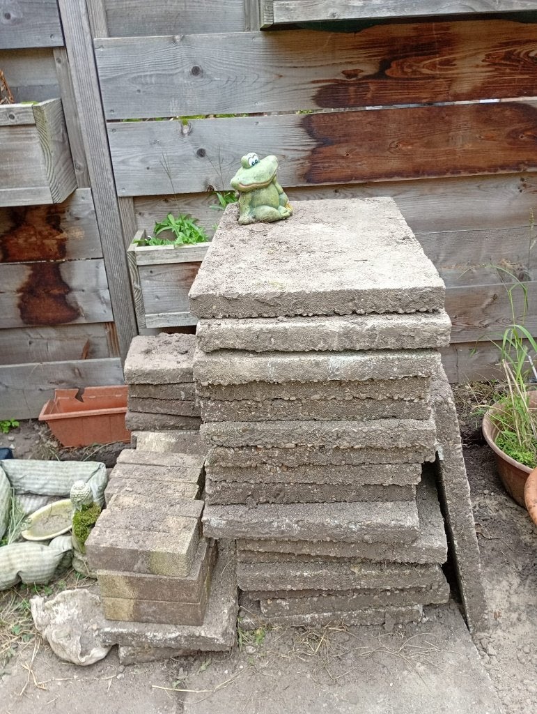 gratis afhalen tuin tegels stenen, Tuin en Terras, Ophalen, Gebruikt, Minder dan 5 m², Beton