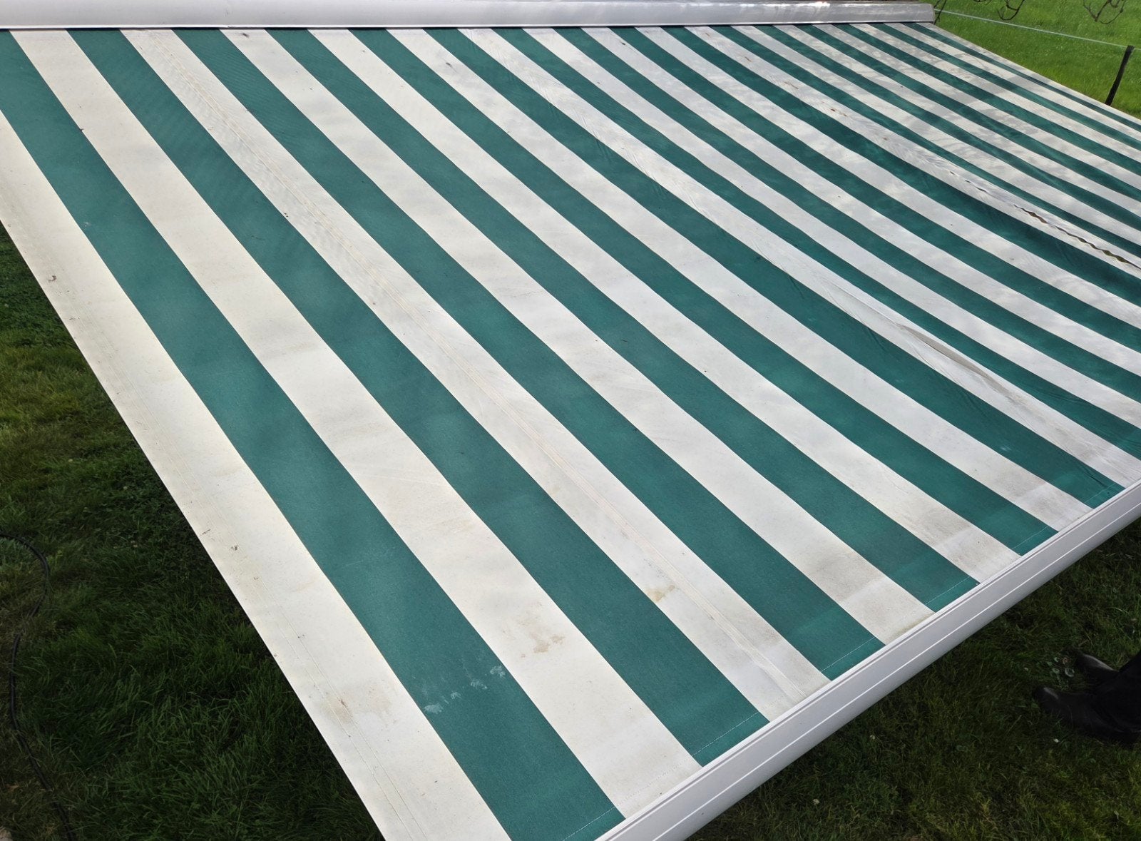knikarmscherm 5Meter zonnescherm op 230v, Tuin en Terras, Zonneschermen, Ophalen, Gebruikt, 450 cm of meer, Elektrisch