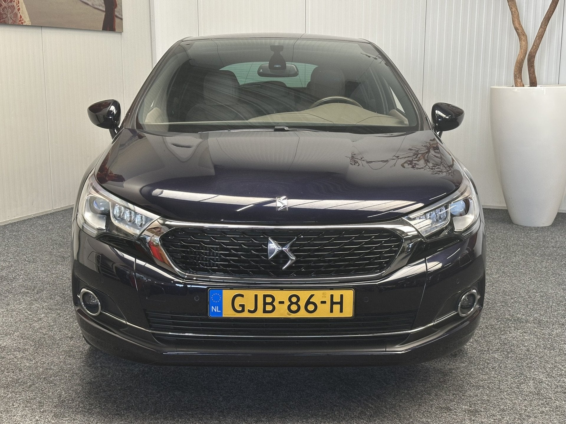 DS DS 4 1.6THP 165PK CHIC AUTOMAAT COGNAC LEDER ACHTERUITRIJ, Auto's, Dealer onderhouden, Gebruikt, 4 cilinders, Blauw
