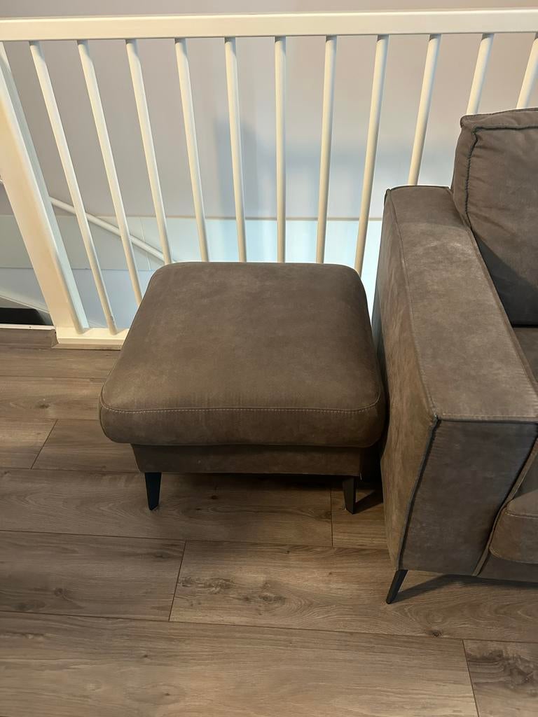 Antracietkleurige fauteuil met poef/voetenbankje, Overige materialen, Eenpersoons, 75 tot 100 cm, Ophalen of Verzenden