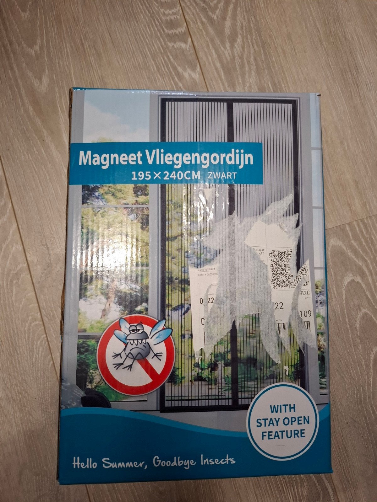 Magneet Vliegengordijn Zwart 195x240cm - Nieuw in doos, Doe-het-zelf en Verbouw, Deuren en Horren, Hordeur, Nieuw, Ophalen of Verzenden