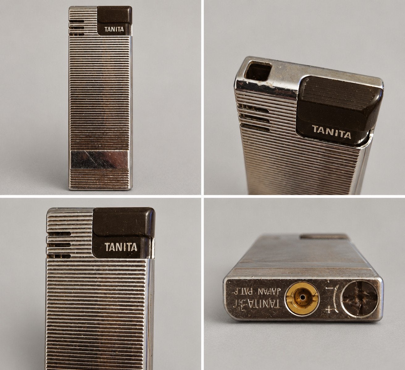 Vintage TANITA aansteker met metalen behuizing Japan, Verzamelen, Ophalen of Verzenden, Gebruikt, Aansteker