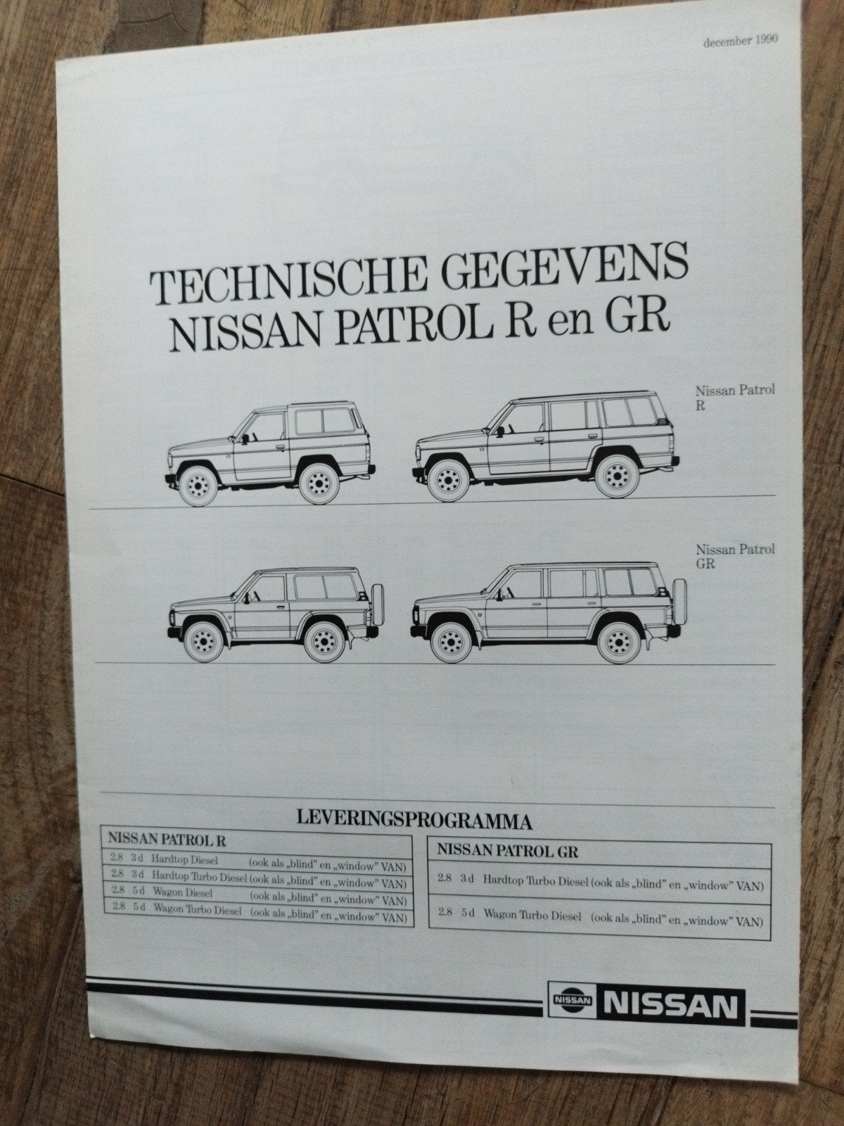 Nissan Patrol R en GR Technische Gegevens 1990 (Drukcode 210, Ophalen of Verzenden, Zo goed als nieuw, Nissan, NISSAN