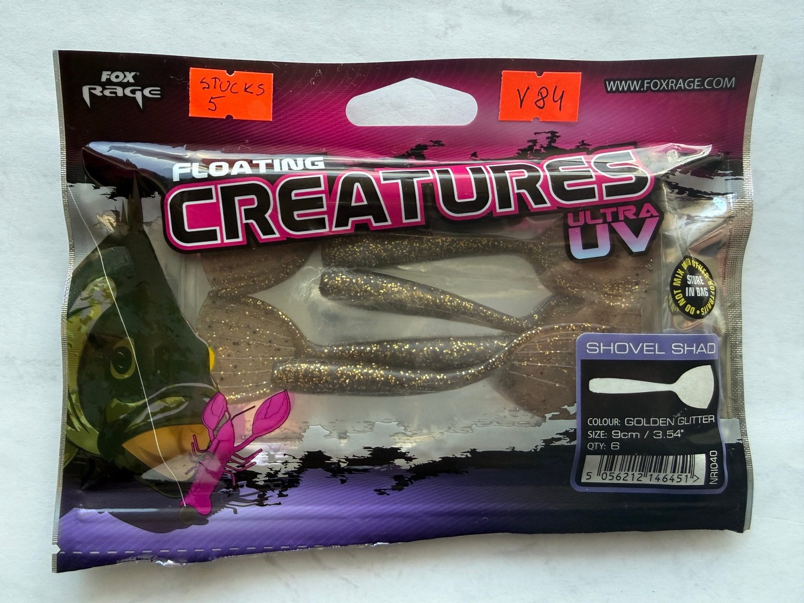 Fox Rage Floating Creatures Shovel Shad 9cm 5 stuks V84, Ophalen of Verzenden, Zo goed als nieuw, Overige typen