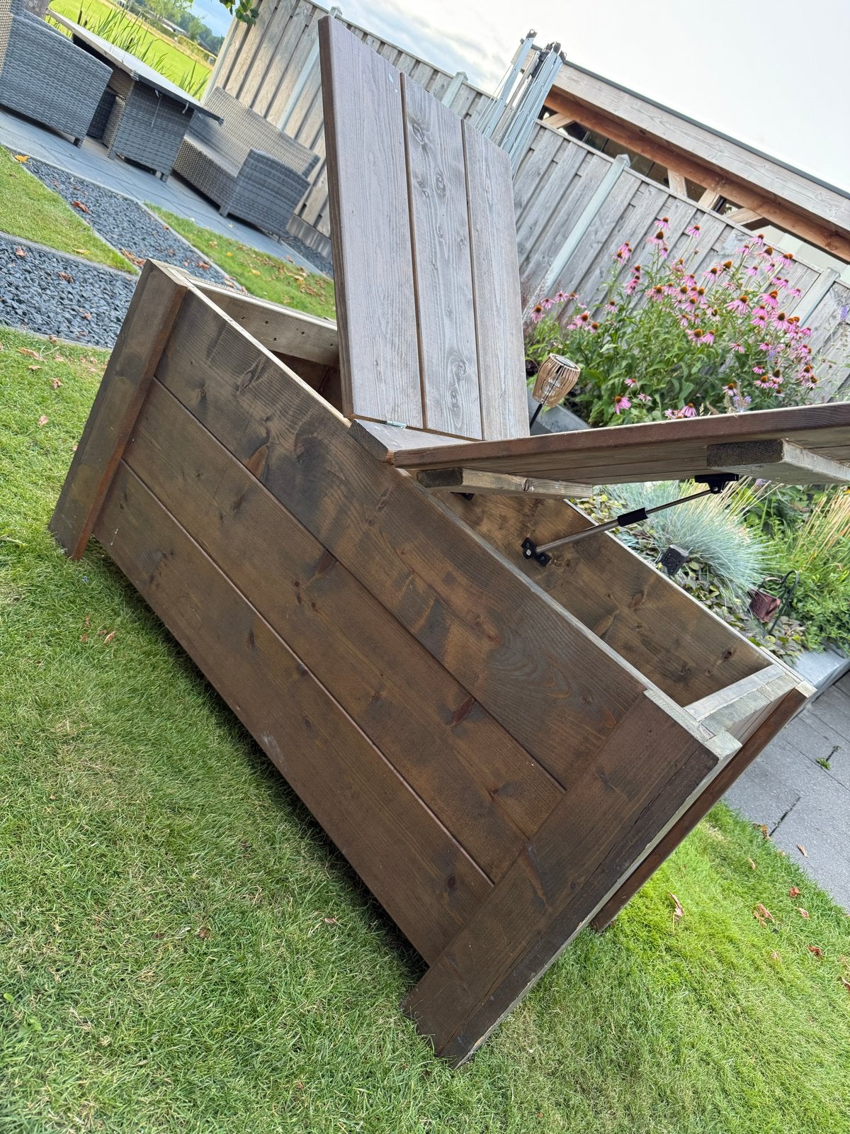 Houten opbergkist voor binnen, Huis en Inrichting, Woonaccessoires | Kisten, Ophalen, 50 – 75, Gebruikt, 100 tot 150 cm