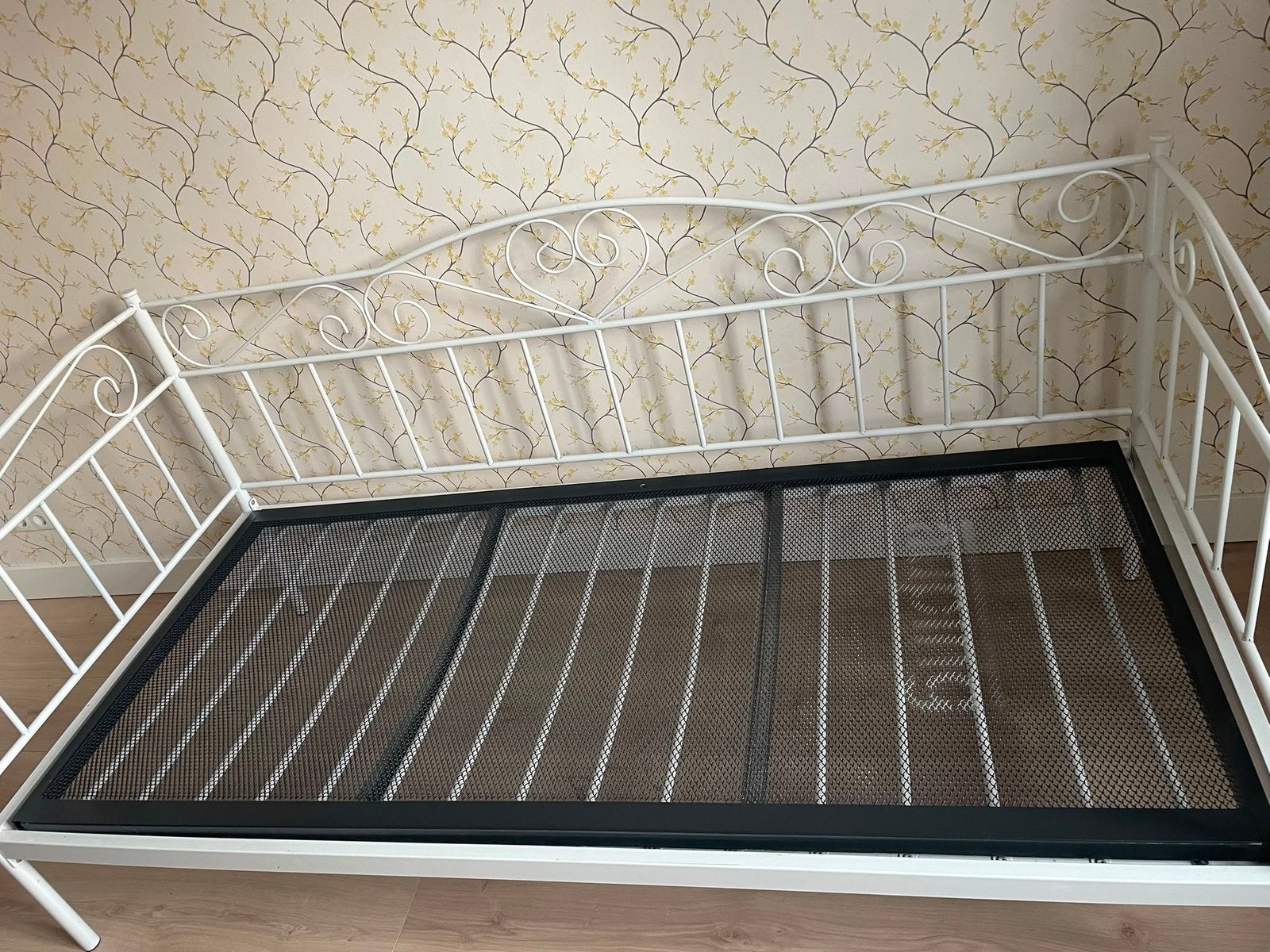 Bed 1 persoons, Ophalen, 90 cm, Eenpersoons, Wit
