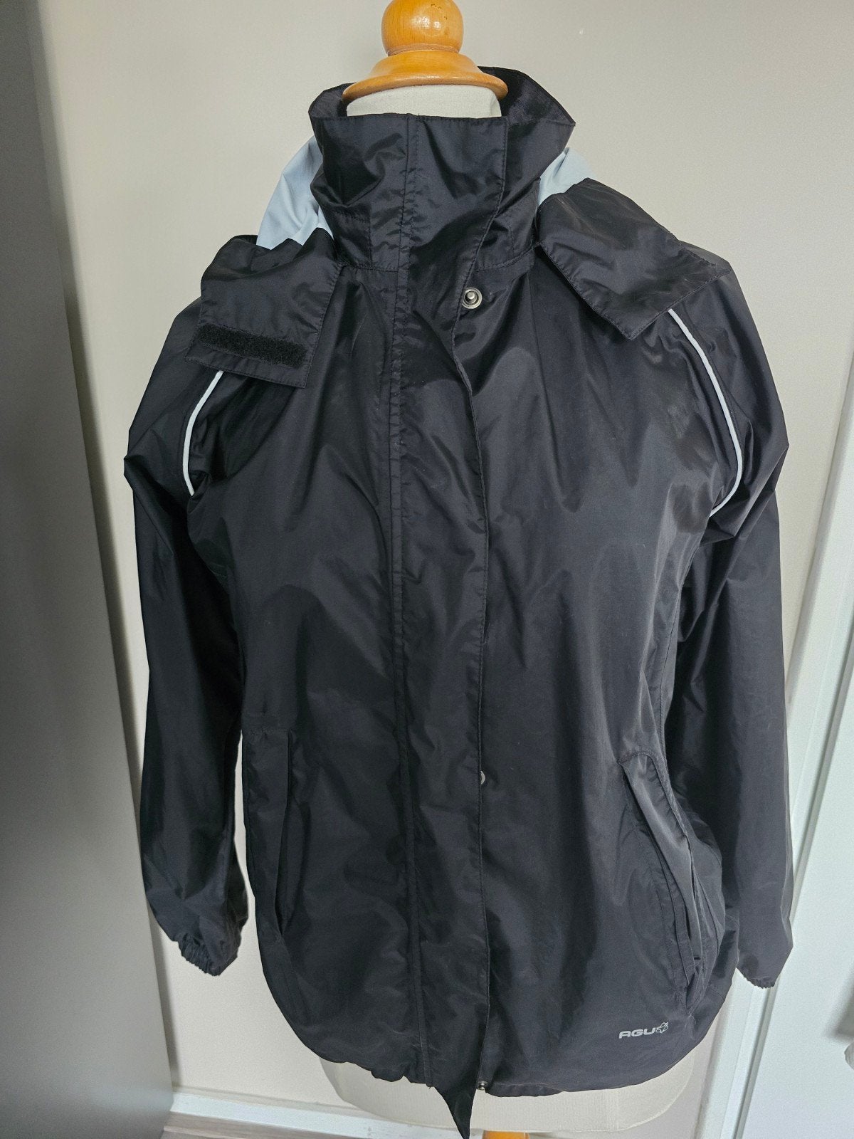 Agu zwart regenjack jas poray 5000 XS, Fietsen en Brommers, Ophalen of Verzenden, Gebruikt, XS, Bovenkleding