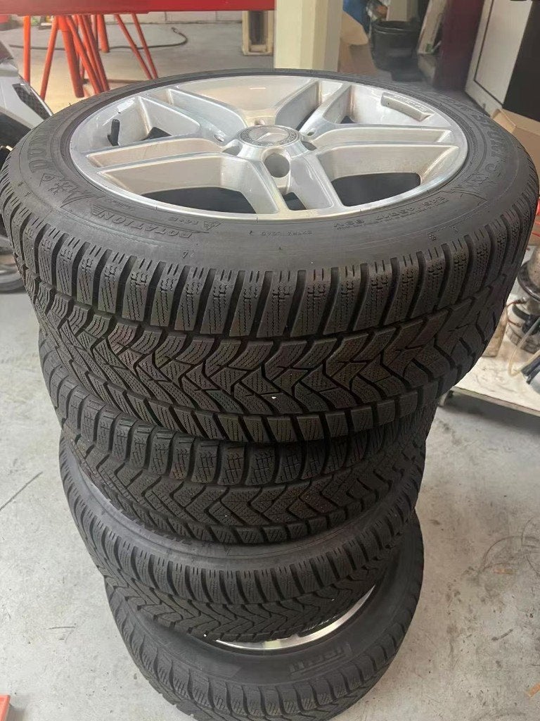 Mercedes C Klasse AMG 17 inch velgen winterbanden W204 S204, Ophalen, Gebruikt, Velg(en), 17 inch