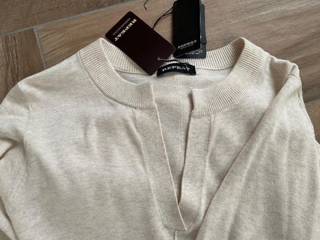 Prachtige, nieuwe jurk ‘Repeat’, maat 38, écru, Beige, Nieuw, Ophalen of Verzenden, Onder de knie