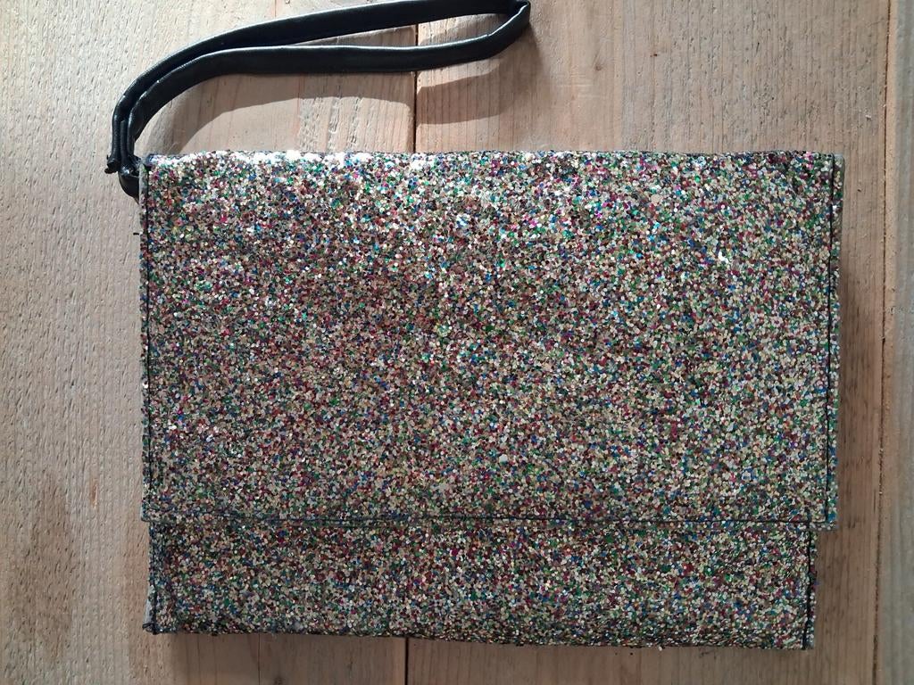 Glitter handtas 23 x 17 cm, Ophalen of Verzenden, Gebruikt, Overige kleuren, Handtas