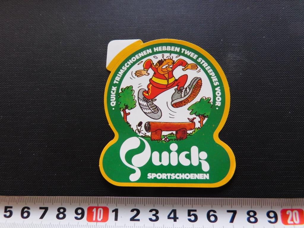 sticker strip Dik Bruynesteyn Quick Trimschoenen, Verzamelen, Stickers, Zo goed als nieuw, Ophalen