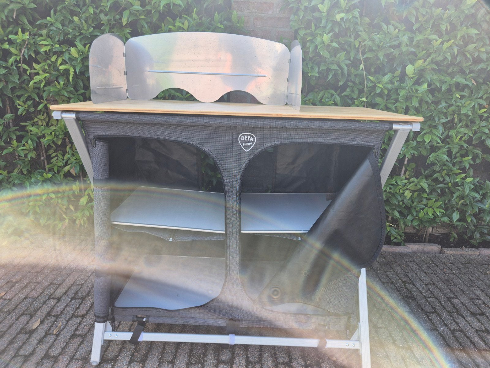 Defa Keukentafel en -kast bamboe XL, Ophalen, Zo goed als nieuw, Campingkast