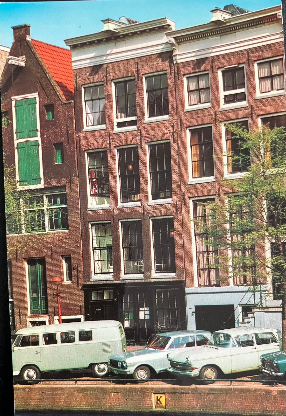 Ansichtkaart met Auto´s VW Bus T1 en Opel in Amsterdam, Verzenden, 1960 tot 1980, Gelopen, Voertuig