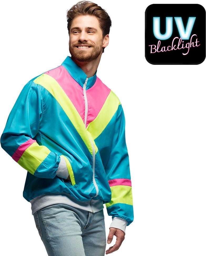 80s / 90s jasjes neon kleur, Carnaval, Maat 42/44 (L), Ophalen of Verzenden, Zo goed als nieuw