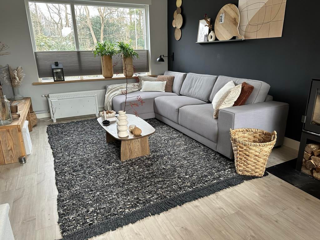 Kaatz Vita Charcoal wollen vloerkleed 200x300cm, Ophalen, Huizedop, 200 cm of meer, Crème