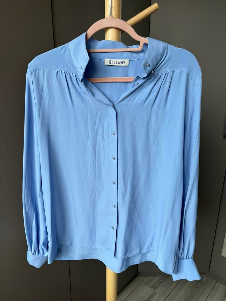 Bellamy zijden blouse maat S zgan, Ophalen of Verzenden, Zo goed als nieuw, Maat 36 (S), Blauw