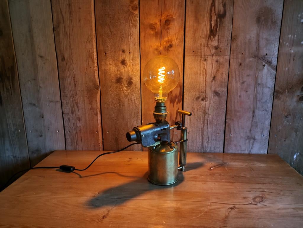Lamp antieke benzinebrander Max Sievert, Ophalen of Verzenden, Gebruikt, Klassiek, industrieel, Minder dan 50 cm