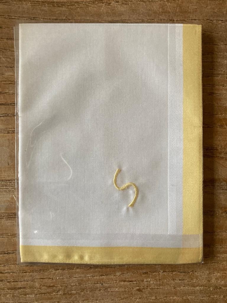 Vintage dames zakdoekje dameszakdoekje - monogram S - nieuw, Ophalen of Verzenden