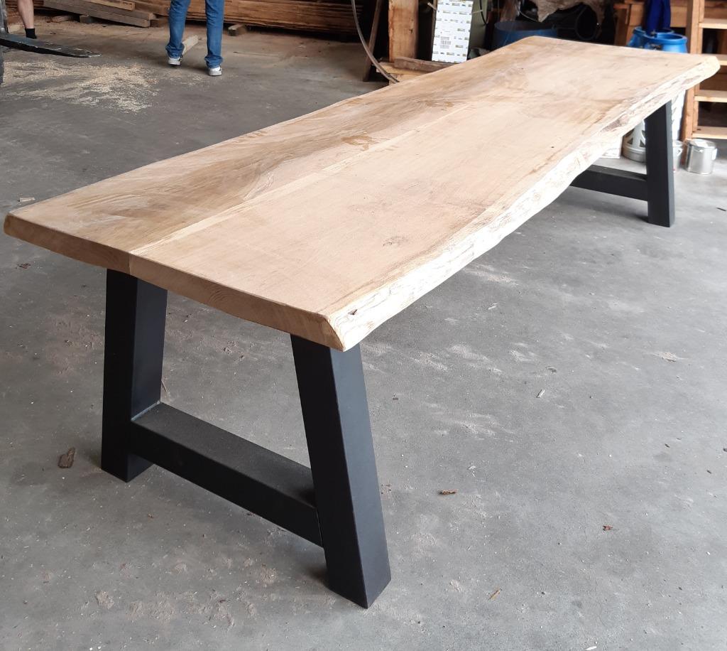 Eiken Tafel op Maat - Handgemaakt | Zaaghuis Vriezenveen, Huis en Inrichting, Tafels | Eettafels, Ophalen, Eikenhout, 50 tot 100 cm